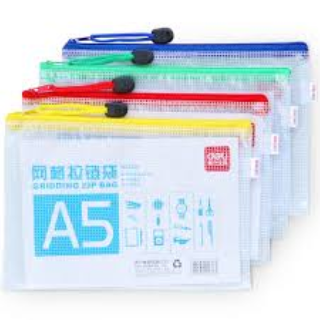 DELI PVC MESH ZIP BAG A5 5656